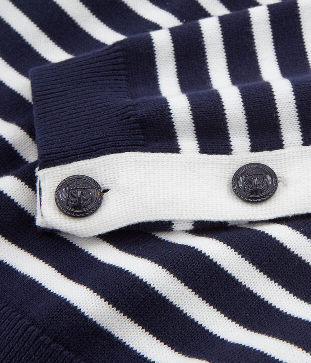 Pull Femme bleu/blanc