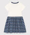 Robe manches courtes en coton enfant fille bleu MEDIEVAL/blanc MARSHMALLOW