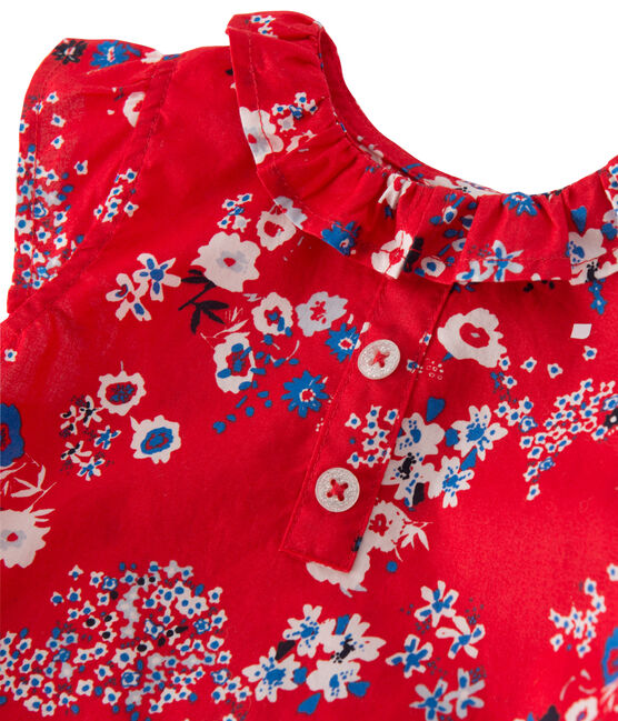 Robe bébé fille imprimée rouge PEPS/blanc MULTICO