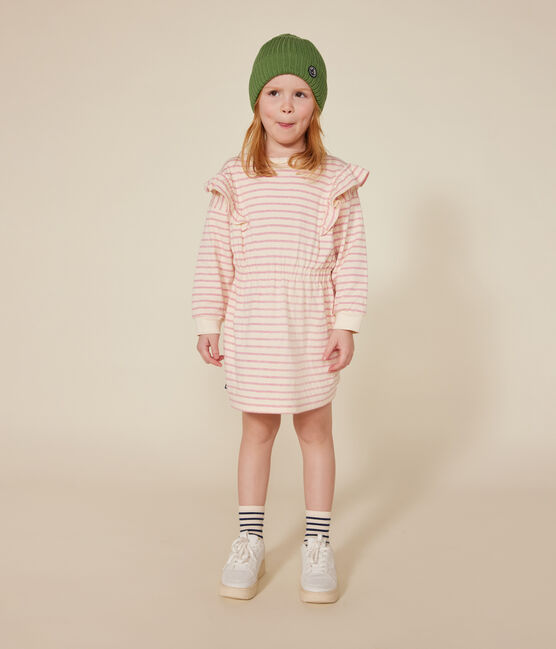Robe manches longues en tubique enfant fille rose AVALANCHE/ ROSELINE