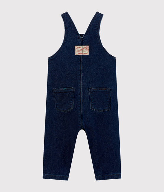 Salopette longue maille effet denim bébé mixte bleu JEAN