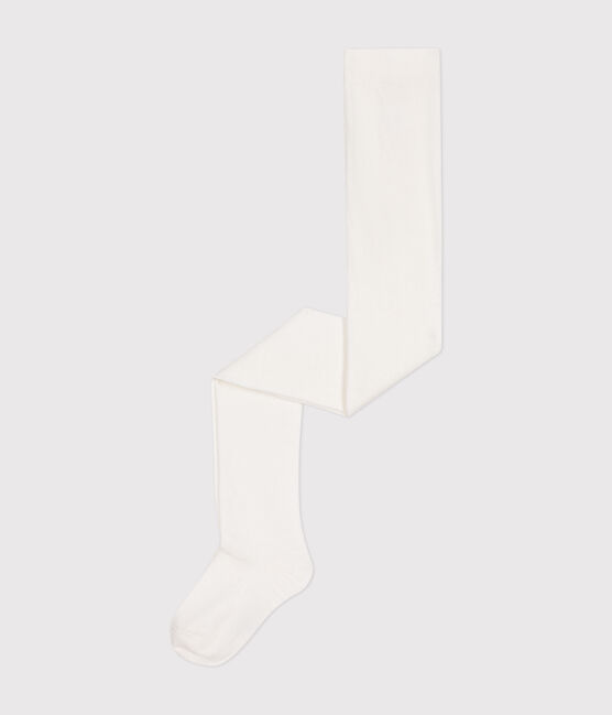 Collant uni en jersey de coton uni enfant blanc MARSHMALLOW