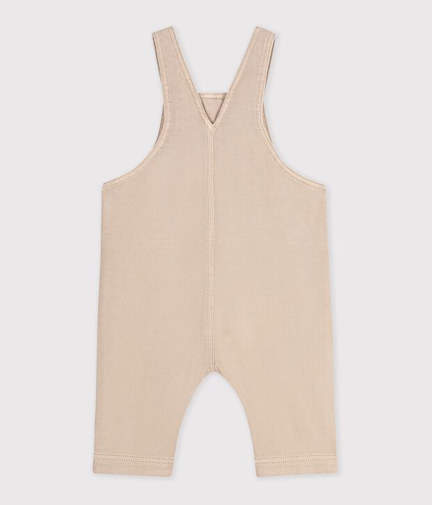Salopette b&eacute;b&eacute; en serge jambes longues unie beige