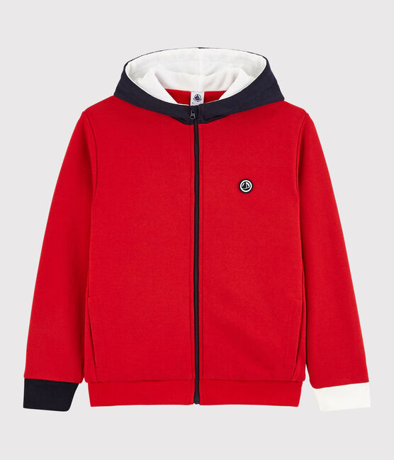 Sweatshirt à capuche enfant garçon rouge TERKUIT/ SMOKING