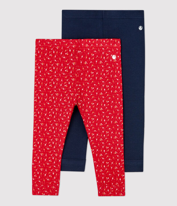 Lot 2 leggings en coton b&eacute;b&eacute;. multicouleur