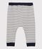 Pantalon en molleton bébé. blanc MARSHMALLOW/bleu SMOKING