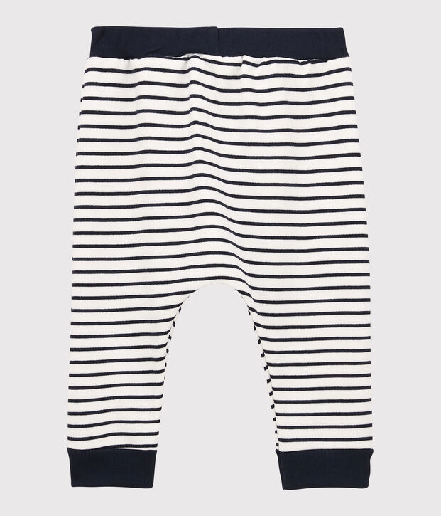 Pantalon en molleton b&eacute;b&eacute;. blanc/bleu