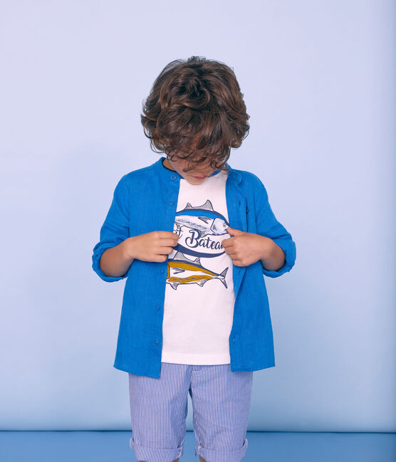 Tee-shirt à manches courtes enfant garçon blanc MARSHMALLOW