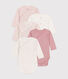 Lot de 5 bodies croisés manches longues en coton bébé