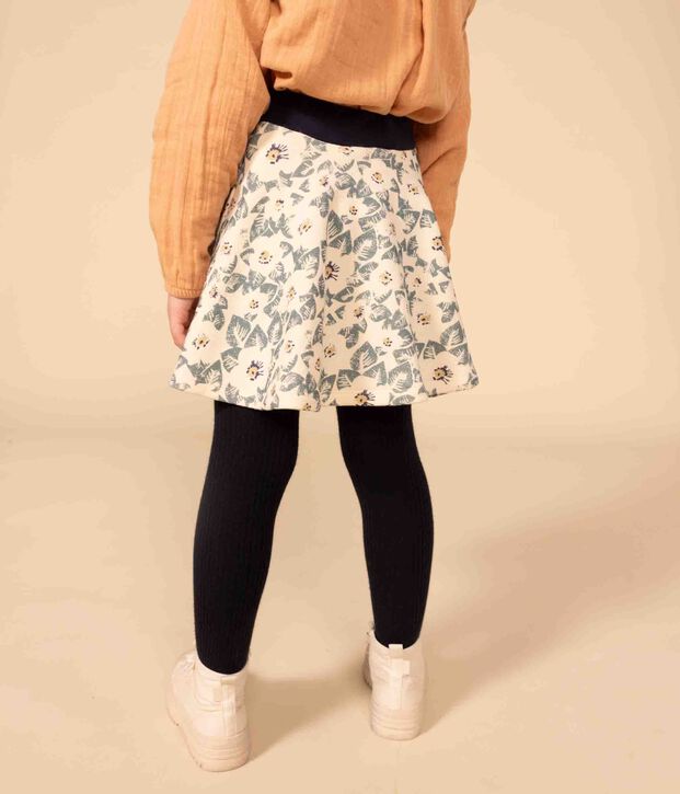 Jupe en molleton bross&eacute; enfant fille &eacute;cru/multicouleur