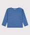 Marini&egrave;re enfant en coton &agrave; rayures bleu/bleu