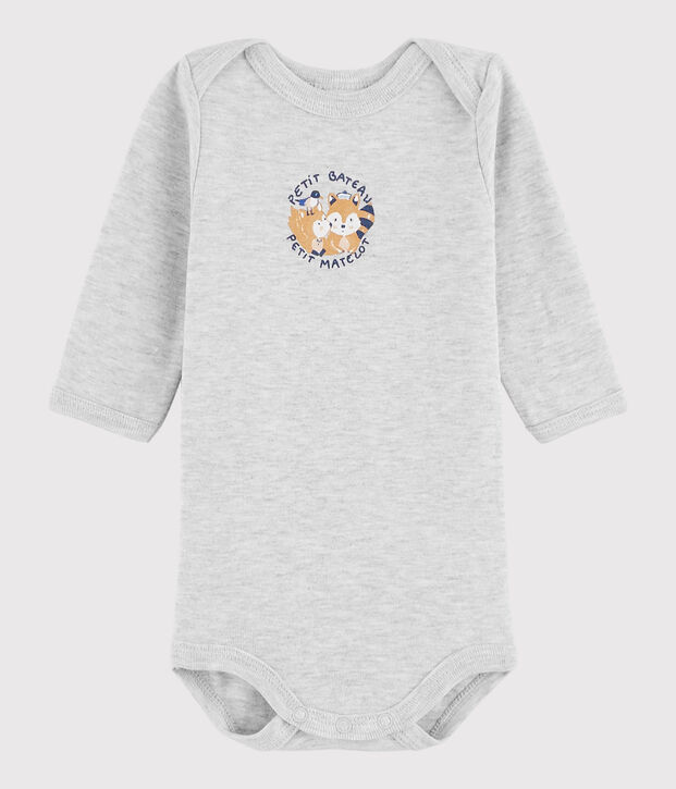 Body manches longues b&eacute;b&eacute; gar&ccedil;on gris