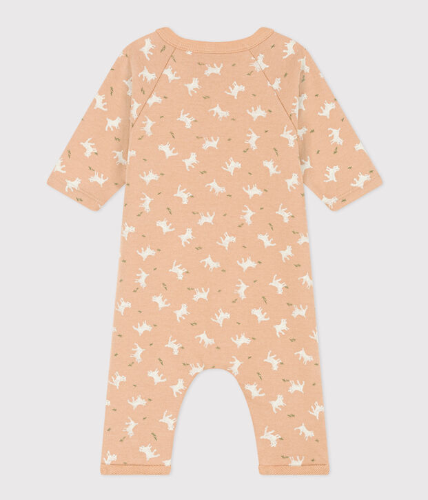 Combinaison longue en molleton b&eacute;b&eacute; beige/multicouleur