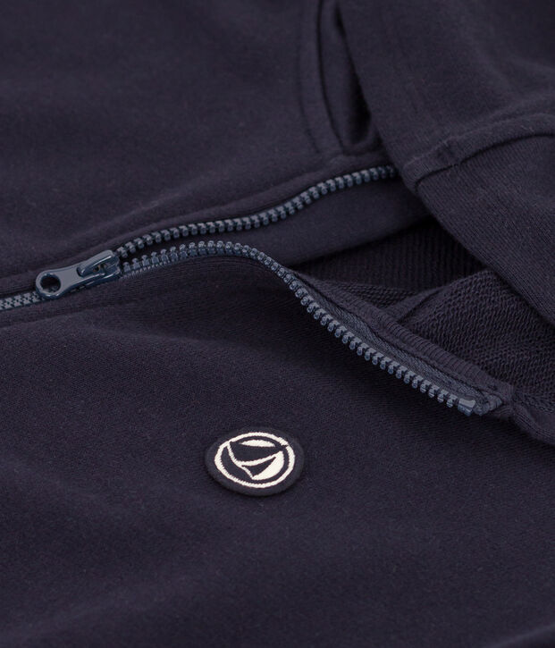 Sweatshirt zipp&eacute; &agrave; capuche enfant gar&ccedil;on bleu marine