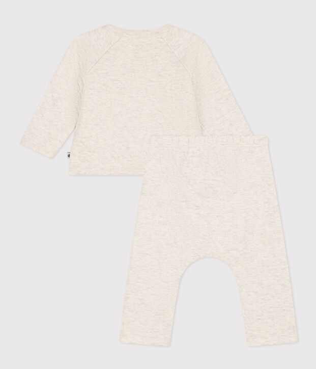 Ensemble en tubique matelass&eacute; b&eacute;b&eacute; beige chin&eacute;