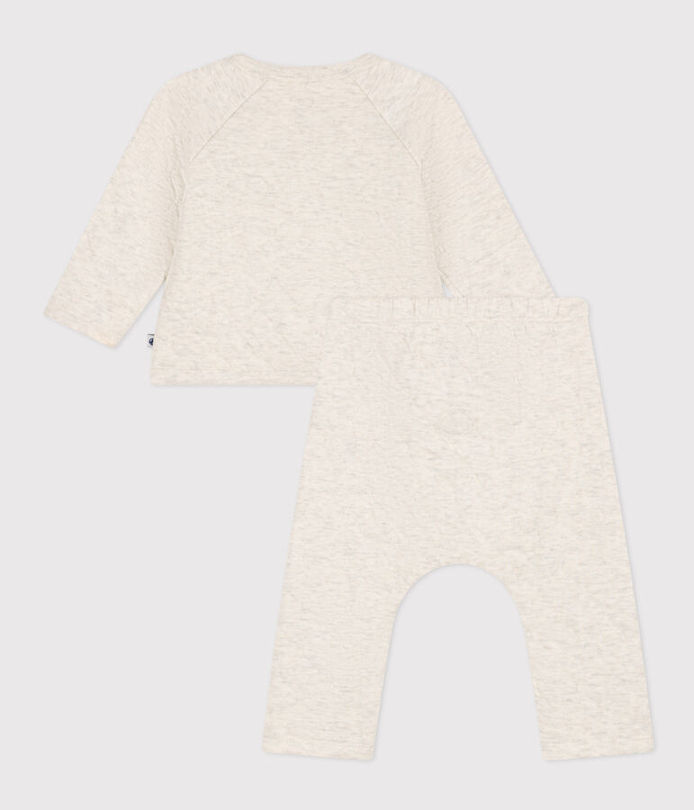 Ensemble en tubique matelass&eacute; b&eacute;b&eacute; beige