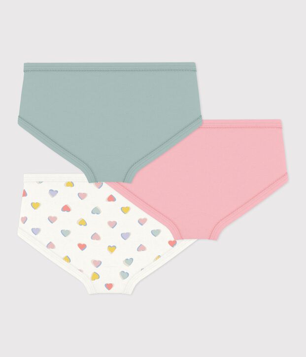 Lot de culottes enfant en coton taille haute &agrave; c&oelig;urs multicouleur