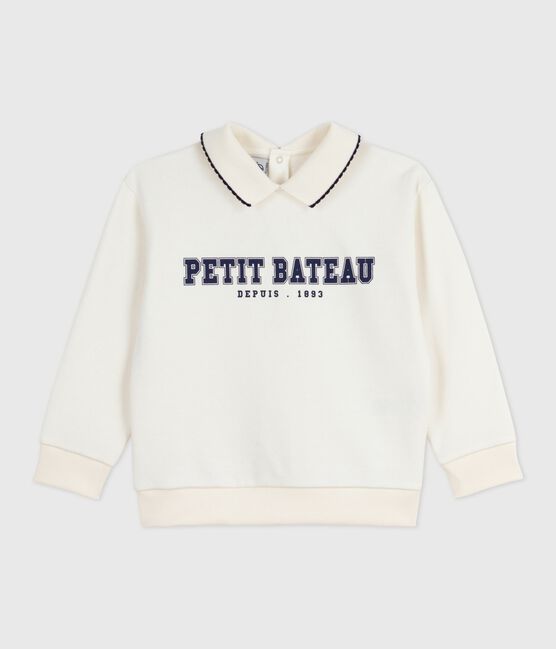 Sweatshirt enfant en coton imprimé écru MILK