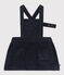 Robe sans manche en velours grosses côtes bébé bleu SMOKING