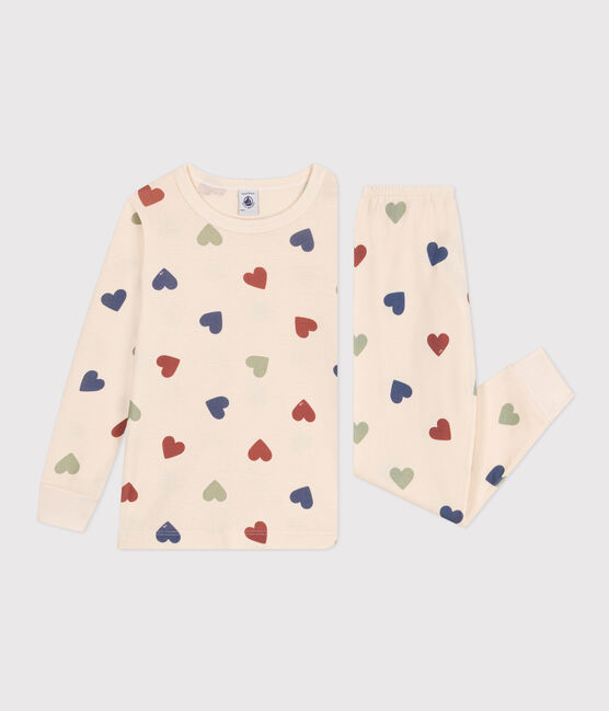 Pyjama imprimé en coton motif cœur enfant blanc AVALANCHE/ MULTICO