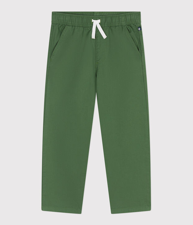 Pantalon enfant en coton vert