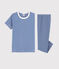 Pyjama milleraies bleu petit garçon en coton bleu SURF/blanc MARSHMALLOW