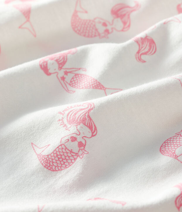 Combicourt b&eacute;b&eacute; fille en jersey fin blanc/rose