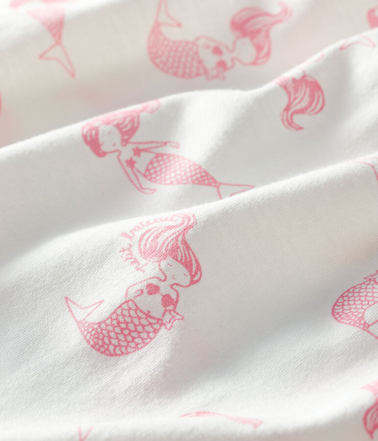 Combicourt b&eacute;b&eacute; fille en jersey fin blanc MARSHMALLOW/rose ROSE