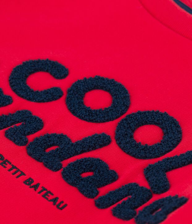 Sweatshirt en molleton enfant gar&ccedil;on rouge
