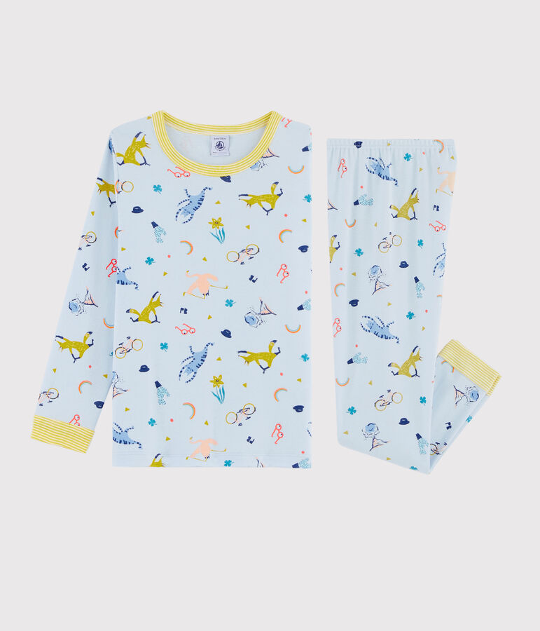 Pyjama d&eacute;guisement renard petit gar&ccedil;on en c&ocirc;te bleu/multicouleur