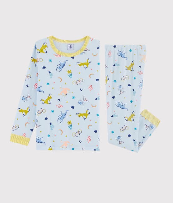 Pyjama déguisement renard petit garçon en côte bleu FRAICHEUR/blanc MULTICO