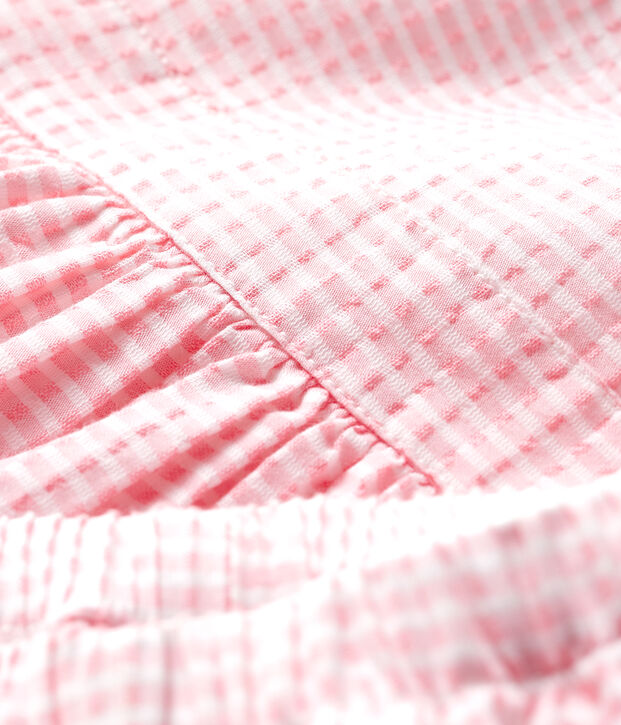 Robe et bloomer b&eacute;b&eacute; fille. rose/blanc