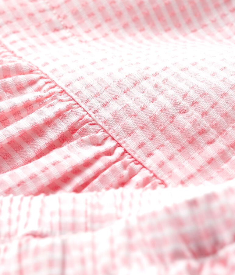 Robe et bloomer b&eacute;b&eacute; fille. rose MINOIS/blanc MARSHMALLOW