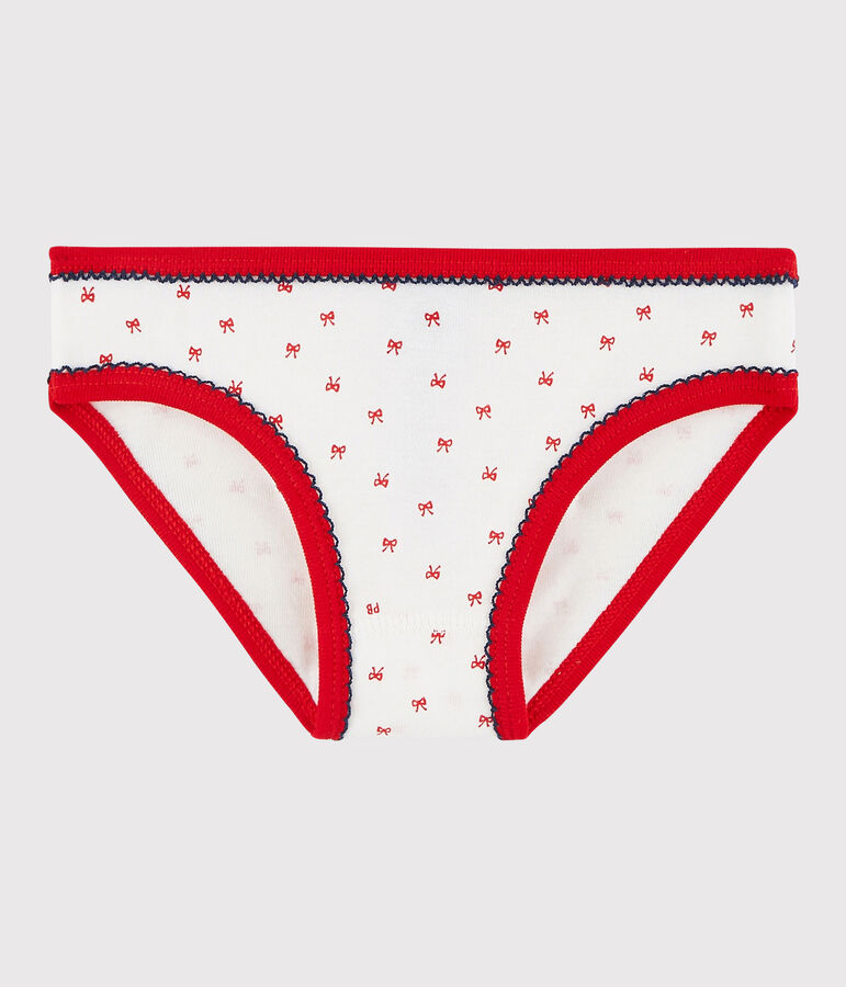 Culotte petite fille en coton blanc MARSHMALLOW/rouge FROUFROU