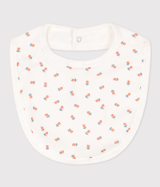 Bavoir unitaire en coton blanc/multicouleur