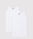 Lot de 2  chemises à bretelles blanches fille