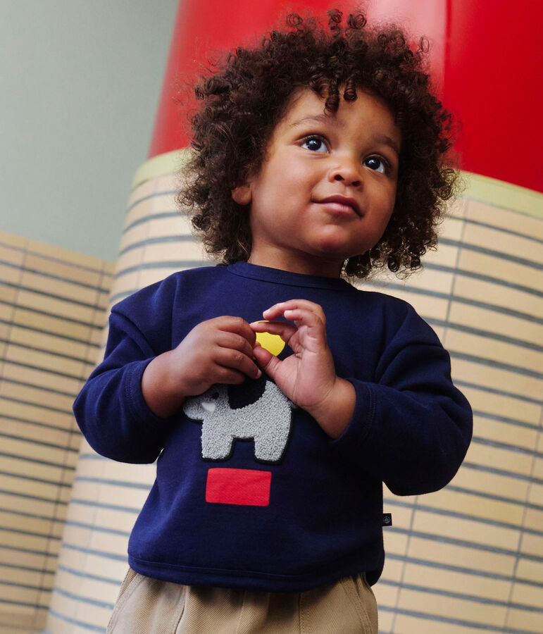 Sweatshirt b&eacute;b&eacute; en coton motif &eacute;l&eacute;phant bleu SOIR