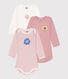 Lot de 3 bodies manches longues en coton bébé