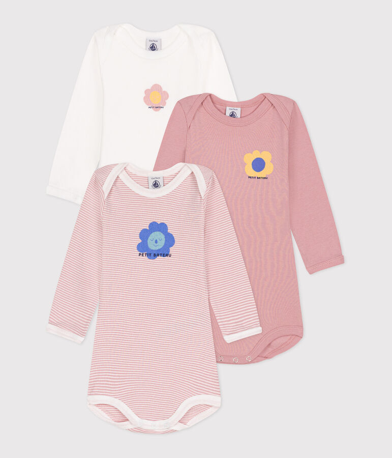 Lot de 3 bodies manches longues en coton b&eacute;b&eacute; variante 2