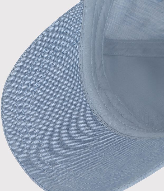 Casquette b&eacute;b&eacute; en denim clair petit bateau bleu
