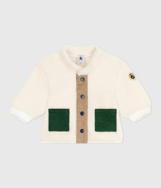 Manteau à capuche bébé ouatiné en sherpa MILK/ MULTICO