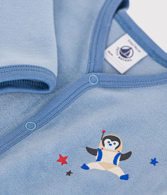Pyjama en velours bébé bleu BEACH