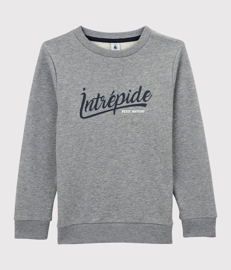 Sweatshirt en molleton enfant gar&ccedil;on gris SUBWAY CHINE
