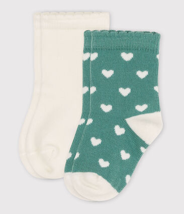 PETIT BATEAU - Lot de 2 paires chaussettes bébé cœurs