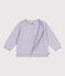 Cardigan bébé en tricot de coton uni violet PARME