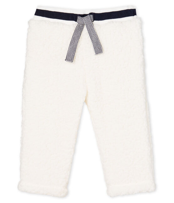 Pantalon bébé mixte en sherpa blanc MARSHMALLOW