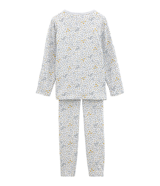 Pyjama petite fille en tubique gris/multicouleur