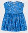 Robe manches courtes imprimée bandana en popeline bébé bleu BRASIER/blanc MULTICO