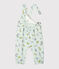 Salopette longue bébé fille en molleton blanc MARSHMALLOW/blanc MULTICO
