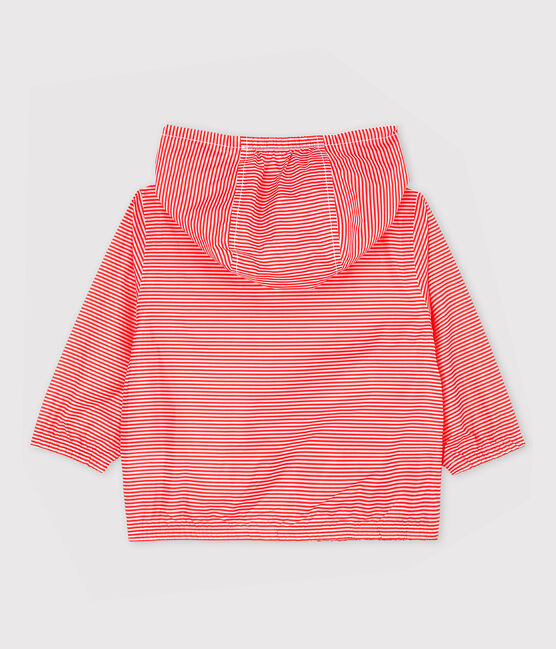Coupe-vent en polyamide recyclé bébé fille/garçon rose GROSEILLER/blanc MARSHMALLOW